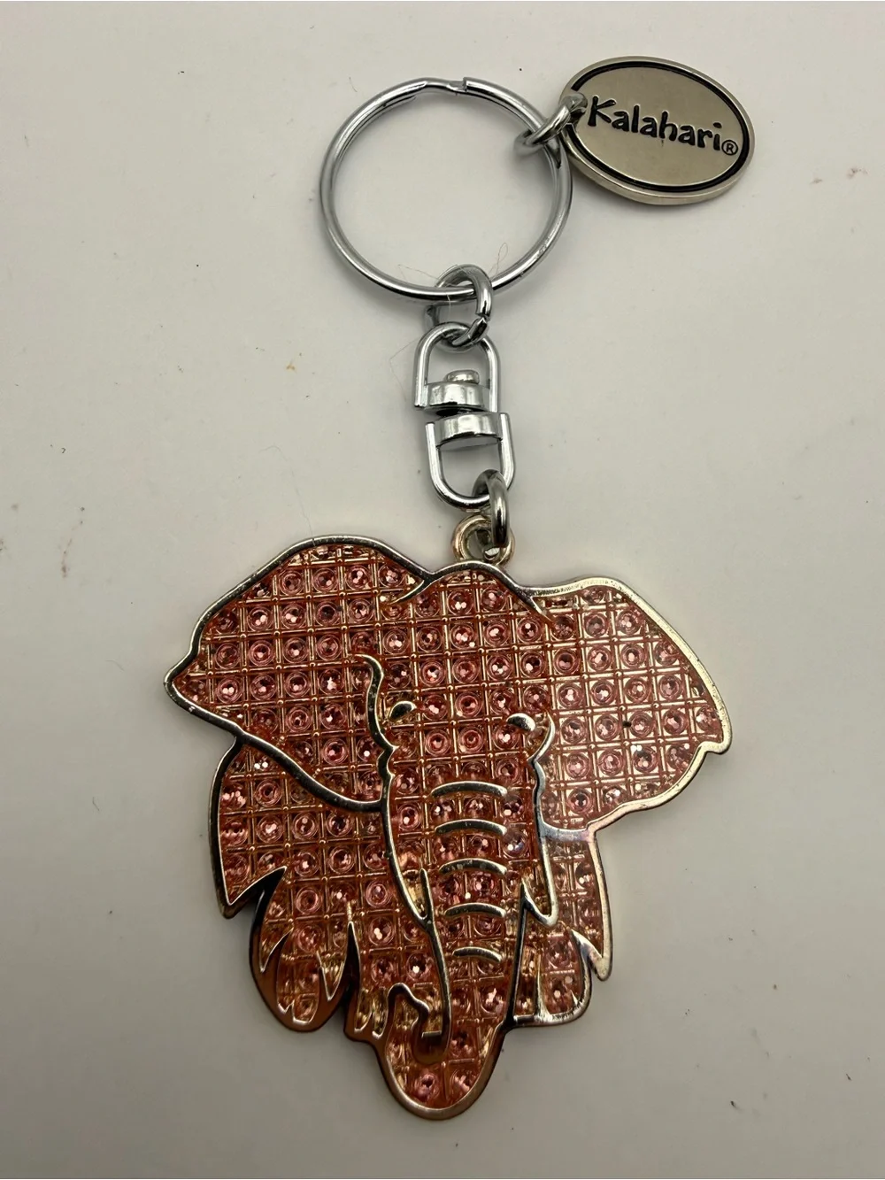 Kalahari Pink Keychain Pendant covered small sparking Rhinestones